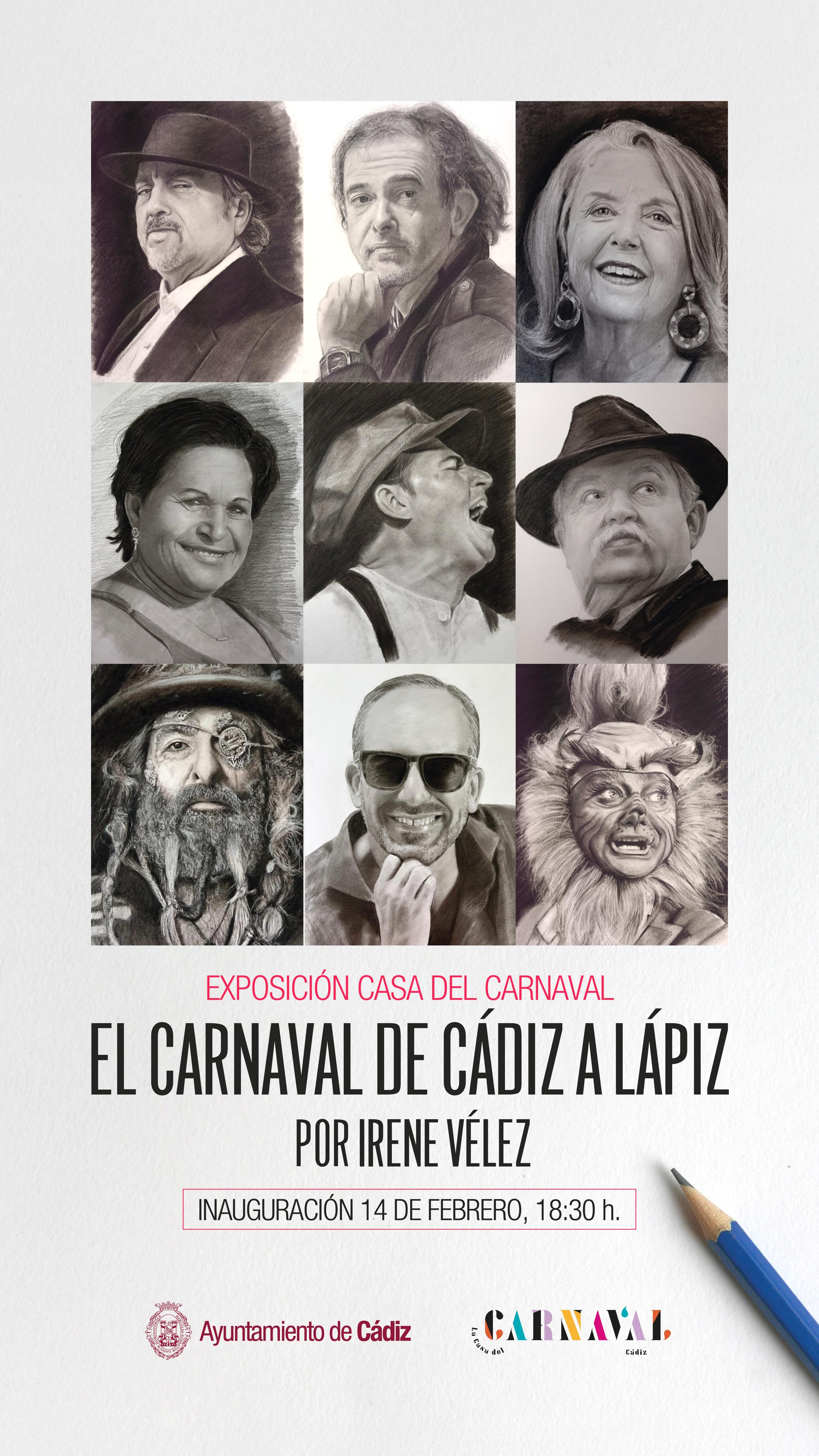 "el carnaval de cádiz a lápiz" retratos de irene vélez