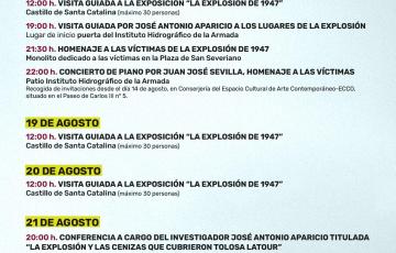El próximo lunes comienzan los actos con motivo del 78 aniversario de la explosión de 1947