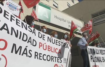 Concentración de profesionales sanitarios en Puerto Real