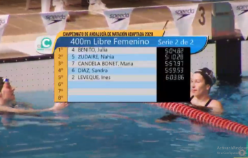 Nahia Zudaire destaca con dos récord de España en la primera jornada del Campeonato de Andalucía de Natación Adaptada.