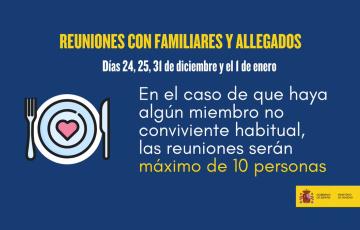 Las reuniones familiares se recomiendan limitar a 10 personas