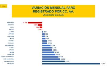 El paro en 2020 ha experimentado un incremento de 35.358 personas en la provincia