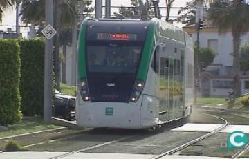El tranvía de la Bahía de Cádiz durante unas pruebas