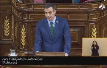 Pedro Sánchez en su comparecencia ante el Congreso