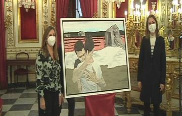 Un momento del acto de presentación con la que será la imagen del Día de la provincia