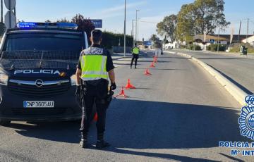Uno de los controles de la Policía Nacional