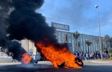 Protestas de hoy en Airbus 