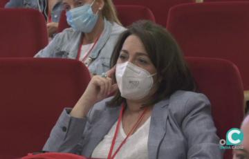 Inmaculada Ortega duranta el Congreso provincial celebrado este viernes