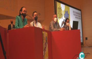 Las administraciones implicadas durante la inaguración de "Oh! pen"