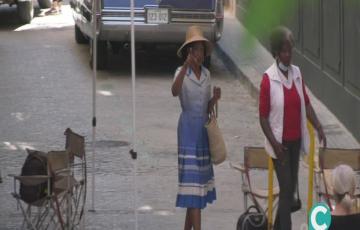 Una imagen del rodaje, este martes, en la calle Costa Rica de la capital