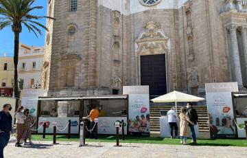 En la plaza de la Catedral han estado los stand e la campaña "Resintoniza Andalucía"