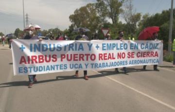 Manifestación de la comunidad universitaria y Airbus