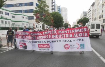 Las pancartas contra el cierre de Airbus Puerto Real vuelven este jueves a las calles de Cádiz 