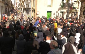 Manifestantes hoy en Cádiz