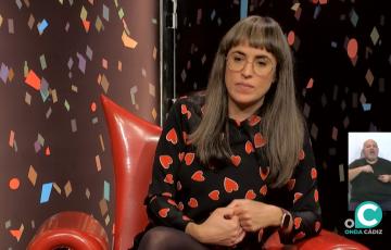 La concejala en el plató de Onda Cádiz