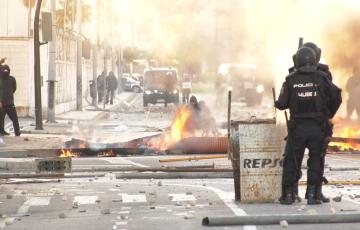 Imagen de disturbios durante la pasada huelga del metal