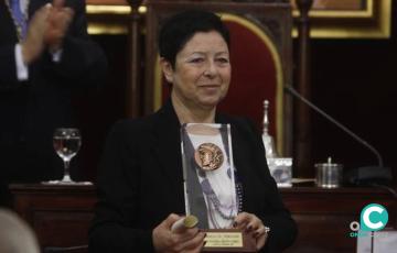 La bailaora gaditana Paca Briceño, en el salón de plenos del Ayuntamiento