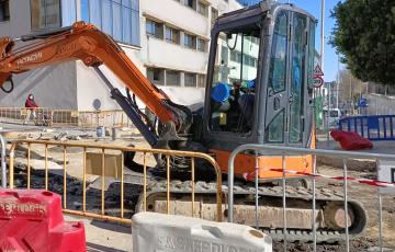 Los trabajos en avenida Beatriz Cienfuegos.