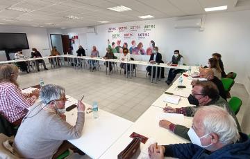 Durante la mesa de constitución de la plataforma.