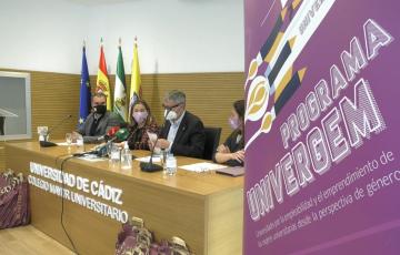 Los responsables del programa Univergem durante la presentación de su tercera edición