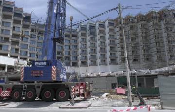 Las obras en la fachada frontal del nuevo Hotel Cádiz Bahía se encuentran muy avanzadas