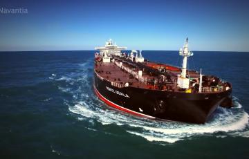 El petrolero Suezmax, fabricado en el astillero de Puerto Real