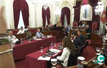 Los concejales del ayuntamiento gaditano en la sesión plenaria de este viernes