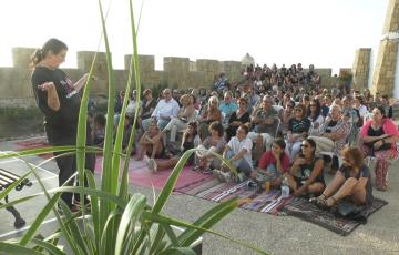La activista Pamela Palenciano durante su actuación en el Espacio Quiñones 