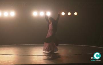 La artista María Moreno durante su actuación en el Falla 