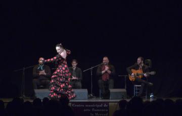 La artista Claudia Cruz durante su actuación en la Merced 