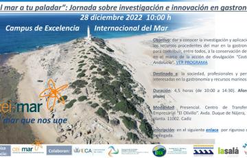 Cartel anunciador de la jornada “Del mar a tu paladar" organizada por el CEI.Mar