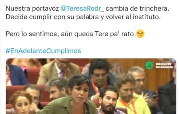 Rodríguez seguirá siendo portavoz de su partido y no abandona la política