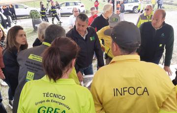Antonio Sanz durante la reunión de análisis que ha tenido lugar a las 19.00 horas de esta tarde