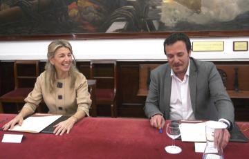 Yolanda Díaz y el alcalde el pasado 10 de marzo.