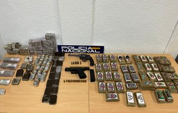 Material incautado en la operación  de Policía Nacional 