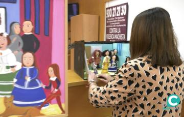 Una representación del cuadro Las Meninas de Velázquez, en la sede de la Fundación de la Mujer.