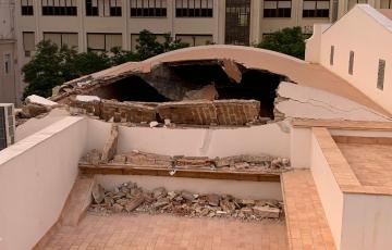 Estado del techo tras el desplome parcial