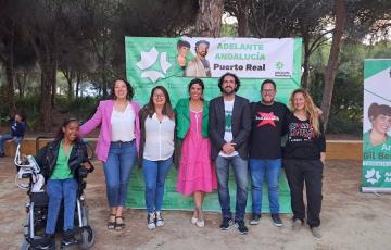 Teresa Rodríguez durante un acto de campaña 