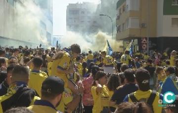 La afición cadista en uno de los últimos recibimientos al equipo