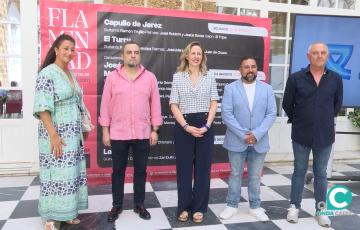 Foto de familia tras la presentación del ciclo flamenco en Diputación.