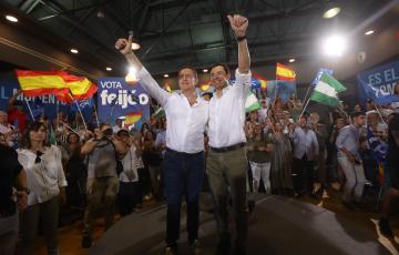 Nuñez Feijóo con Moreno bonilla en un acto de campaña 