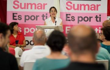 La candidata de Sumar en un acto en Sanlúcar 