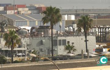 Fragata Santa María en los astillero de Cádiz