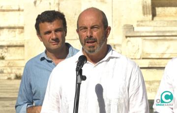 Pedro Rollán, presidente del Senado, durante su intervención en Plaza de España.