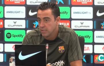 Xavi Hernández durante su comparecencia de prensa