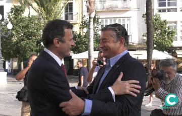 Antonio Sanz a su llegada al Ayuntamiento de Cádiz