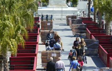 Una imagen de los palcos de la carrera oficial en San Juan de Dios.