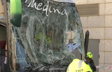 Cabina del autobús siniestrado 