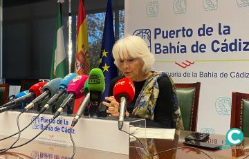 La presidenta de la APBC, Teófila Martínez, comparece ante los medios de comunicación