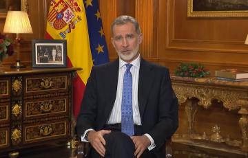 En el salón estaba una fotografía de la Infanta Leonor durante el acto de jura de la Constitución por su mayoría de edad